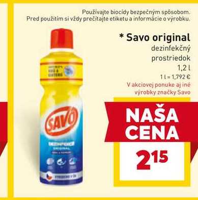 Savo original dezinfekčný prostriedok 1,2l
