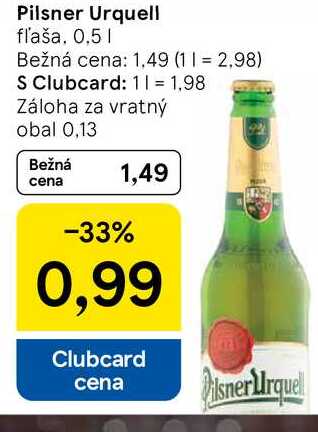 Pilsner Urquell fľaša. 0.5l