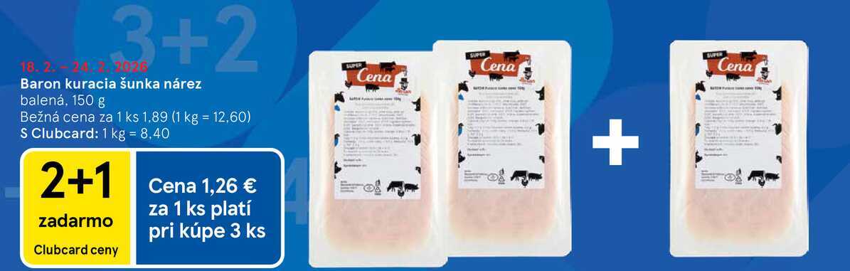 Baron kuracia šunka nárez balená, 150 g 