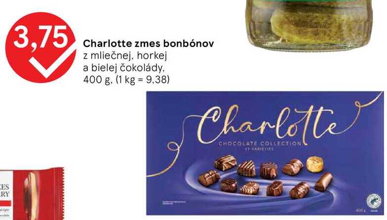 Charlotte zmes bonbónov z mliečnej, horkej a bielej čokolády 400 g