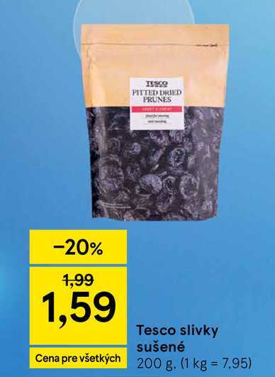 Tesco slivky sušené 200 g