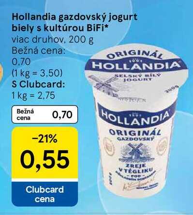 Hollandia gazdovský jogurt biely s kultúrou BiFi viac druhov, 200 g