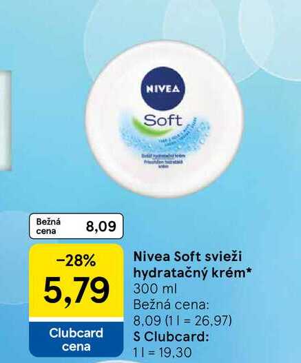 Nivea Soft svieži hydratačný krém 300 ml 