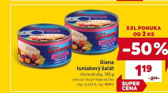 Giana tuniakový šalát rôzne druhy, 185 g