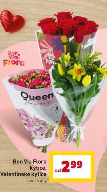 Bon Via Flora kytice, Valentínske kytice rôzne druhy