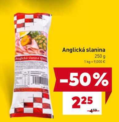 Anglická slanina 250 g
