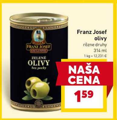 Franz Josef olivy rôzne druhy 314 ml 