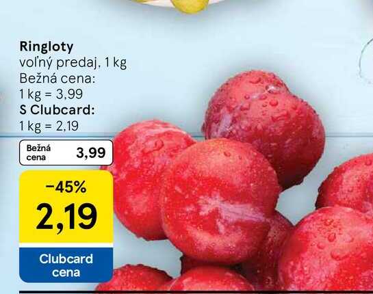 Ringloty voľný predaj, 1 kg 
