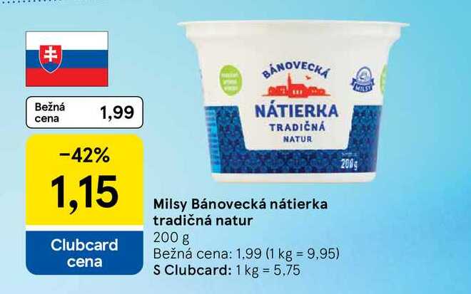 Milsy Bánovecká nátierka tradičná natur 200 g