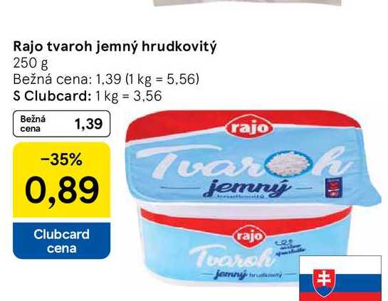 Rajo tvaroh jemný hrudkovitý 250 g