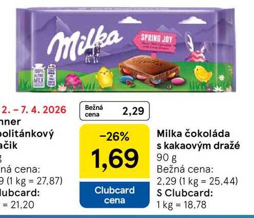 Milka čokoláda s kakaovým dražé 90g