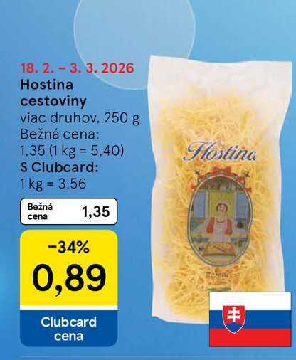 Hostina cestoviny viac druhov 250 g 