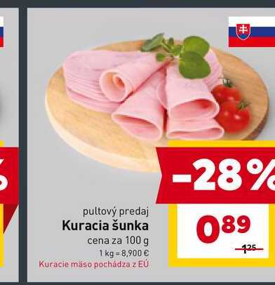 Kuracia šunka cena za 100 g