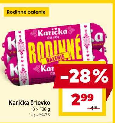 Karička črievko 3 x 100 g