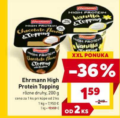 Ehrmann High Protein Topping rôzne druhy, 200 g