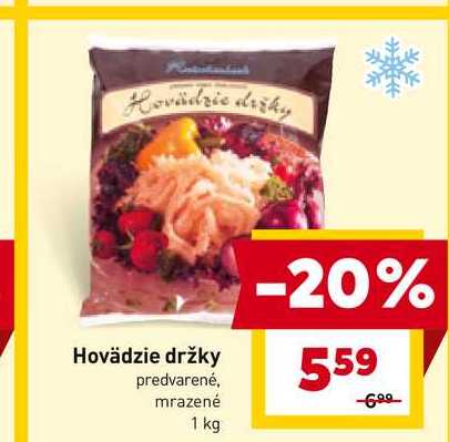 Hovädzie držky Hovädzie držky predvarené, mrazené 1 kg