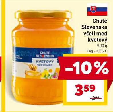 Chute Slovenska včelí med kvetový 900 g
