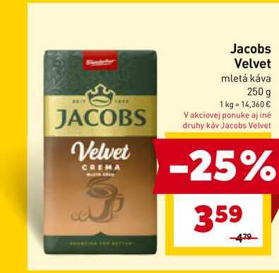 Jacobs Velvet mletá káva 250 g