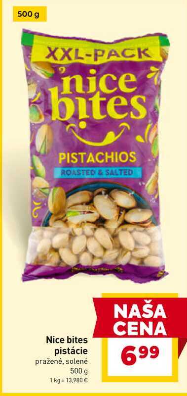 Nice bites pistácie pražené, solené 500 g