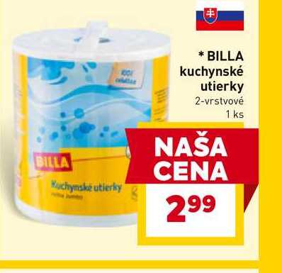 BILLA kuchynské utierky 2-vrstvové 1 ks 