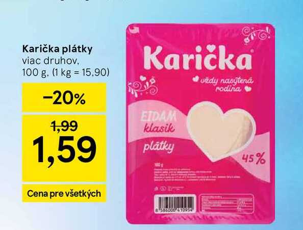 Karička plátky viac druhov, 100 g