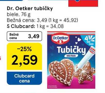 Dr. Oetker tubičky biele, 76 g 