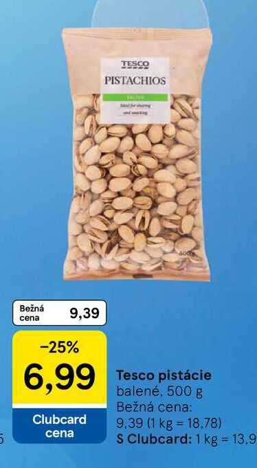 Tesco pistácie balené, 500 g 