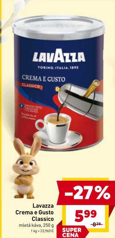 Lavazza Crema e Gusto Classico mletá káva, 250 g 