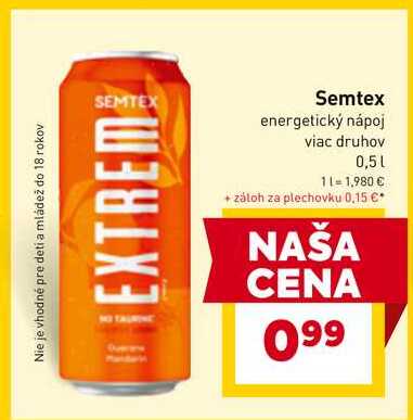 Semtex energetický nápoj viac druhov 0,5l
