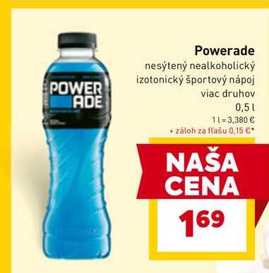 Powerade nesýtený nealkoholický izotonický športový nápoj viac druhov 0,5l