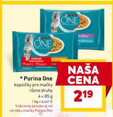 Purina One kapsičky pre mačky rôzne druhy 4 x 85g