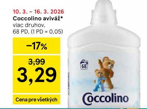 Coccolino aviváž viac druhov, 68 PD