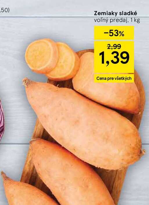 Zemiaky sladké voľný predaj, 1 kg 