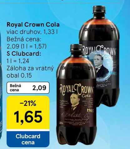 Royal Crown Cola viac druhov 1,33L