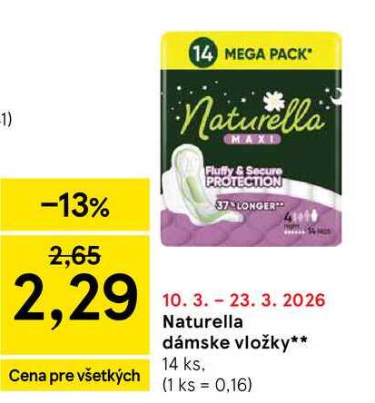 Naturella dámske vložky 14 ks