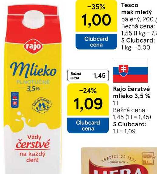 Rajo čerstvé mlieko 3,5 % 1l