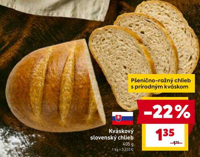 Kváskový slovenský chlieb 405 g