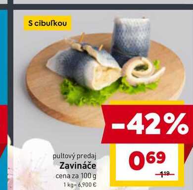 Zavináče cena za 100 g 