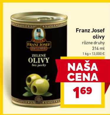 Franz Josef olivy rôzne druhy 314 ml 