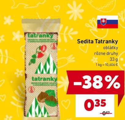 Sedita Tatranky oblátky rôzne druhy 33 g 