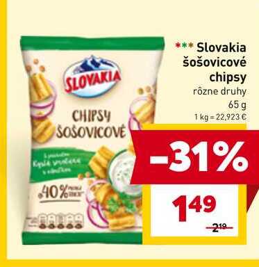 Slovakia šošovicové chipsy rôzne druhy 65g 