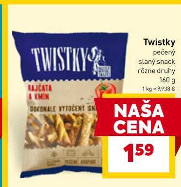 Twistky pečený slaný snack rôzne druhy 160 g