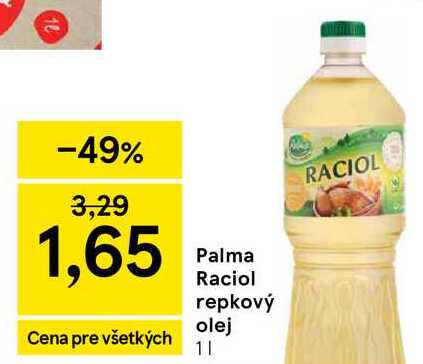 Palma Raciol, repkový olej 1 l