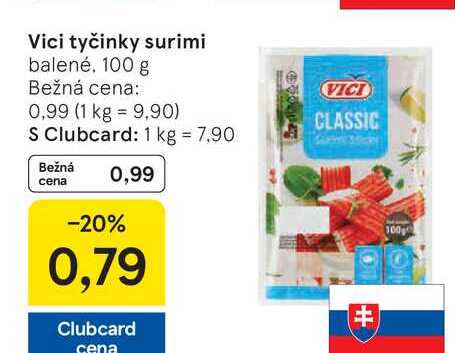 Vici tyčinky surimi balené, 100 g