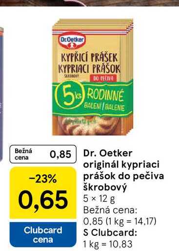 Dr. Oetker kypriaci prášok do pečiva škrobový 5 x 12 g 