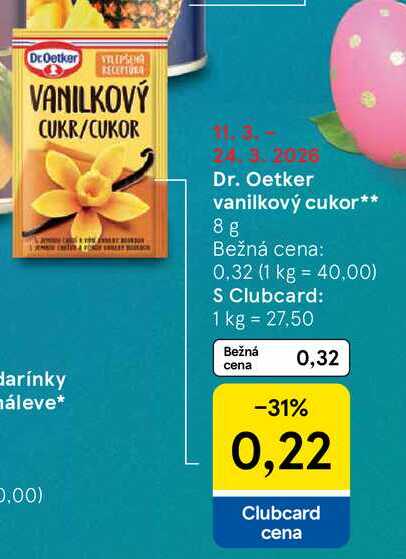 Dr. Oetker vanilkový cukor 8 g  v akcii