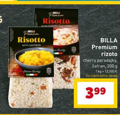 BILLA Premium rizoto cherry paradajky, šafran, 300 g 