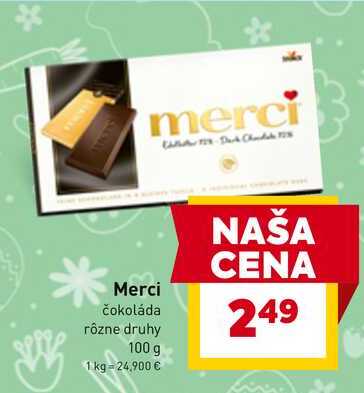 Merci čokoláda rôzne druhy 100 g