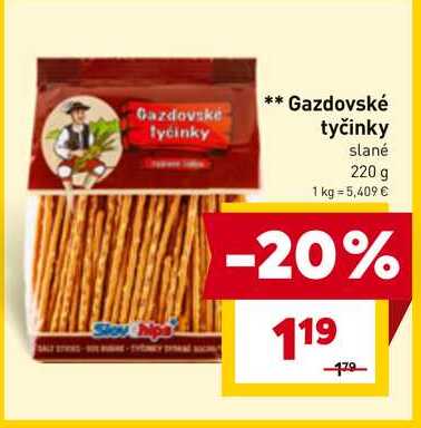 Gazdovské tyčinky slané 220 g 