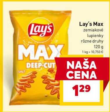 Lay's Max zemiakové lupienky rôzne druhy 120 g 